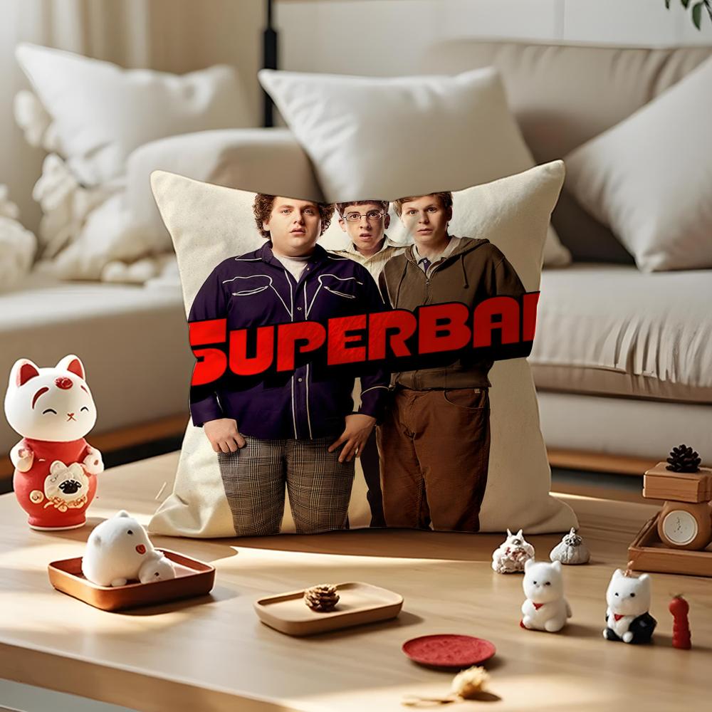 Film Superbad Youth Cushion Cover Antidustmite Pillowcase Invisible Zipper Silky Short Plush Sofa Cushion Cover