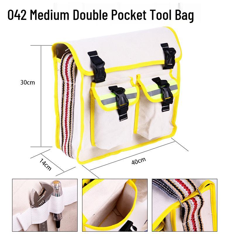 Sturdy Multifunctional Canvas Electrician Tool Bag - Durable, Wear-Resistant Hardware Organizer Pouch