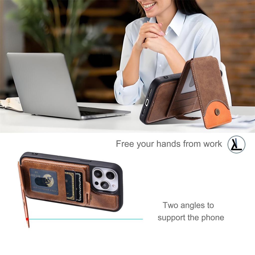 Magnetic Card Case for iPhone 6-16 - Wallet/Stand/Wireless Charging (6 Colors)