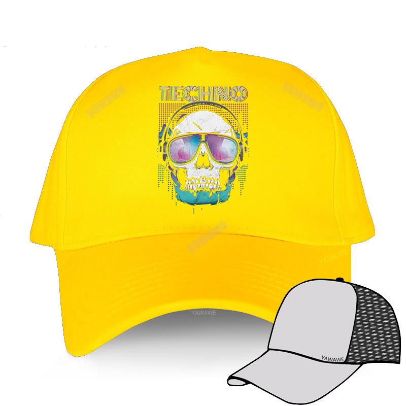 Módní značka Baseballové čepice sunmmer Snapback Hat unisex Awesome Techno Music Skull Head Adult nejnovější golfová čepice Prodyšné klobouky