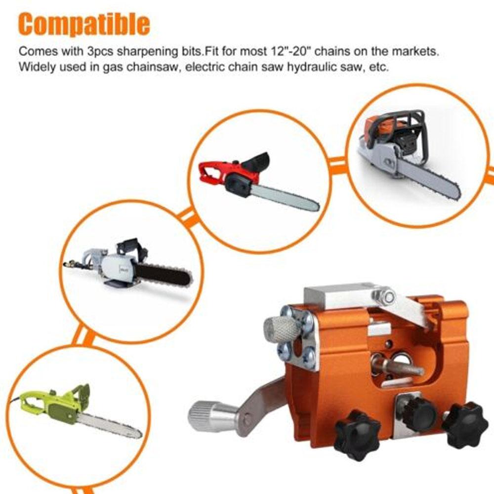 Chainsaw Sharpener Portable Hand Crank Chain Saw Sharpener Tool Suitable For 4"-22" Chain Saws Electric Saw