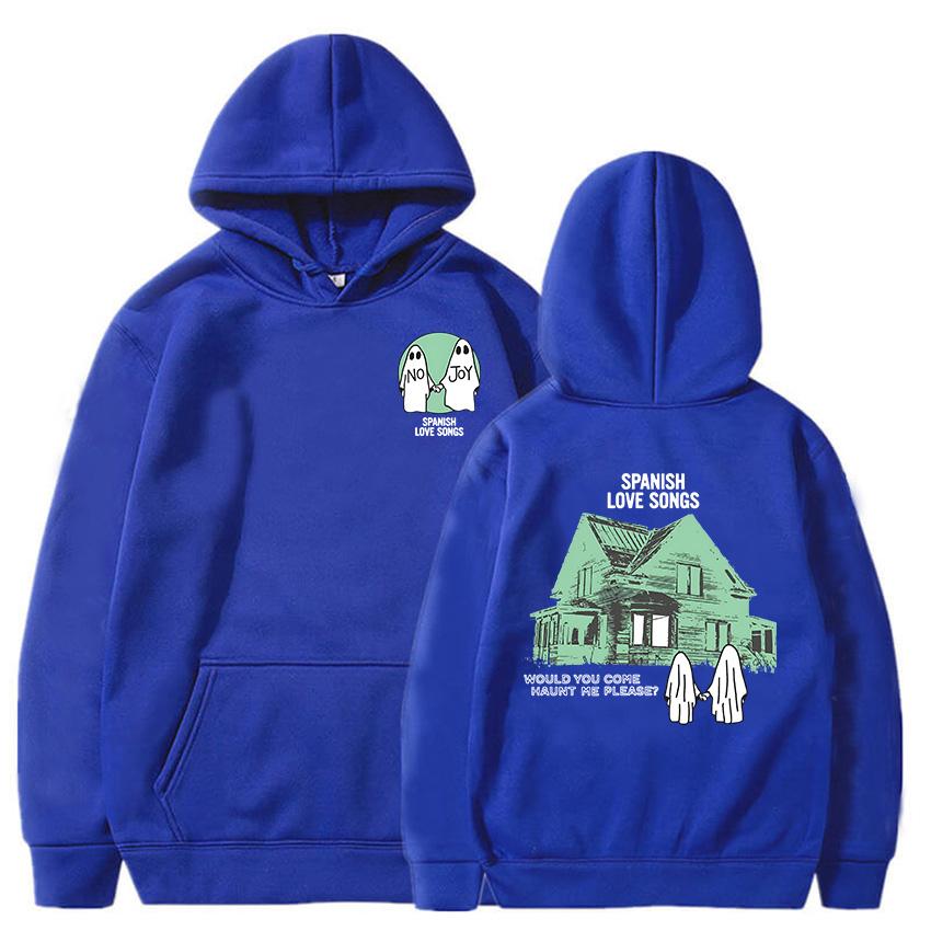 Ghost Cartoon Graphic Hoodies No Joy Spanish Love Songs Sweatshirts Ropa Mujer Sudaderas Kawaii Women Men Clothes Casual Hoodie
