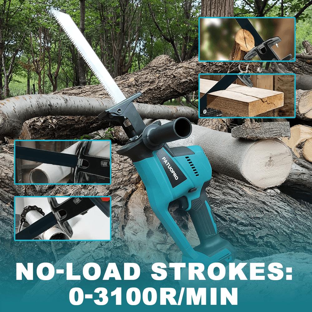 PATUOPRO Brushless Cordless Reciprocating Saw With 4pcs Saw Blades Cutting Wood Metal PVC Pipe Power Tool For Makita 18v Battery