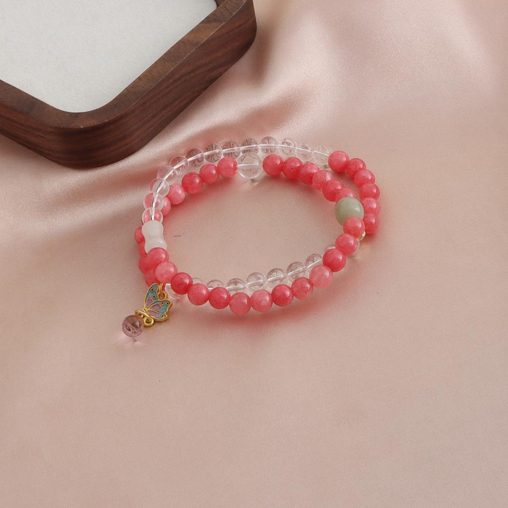 Bracelet Natural Shoushan Stone Tianshan Green Lotus Pod Safety Buckle Crystal Bracelet Double Layer Dopamine