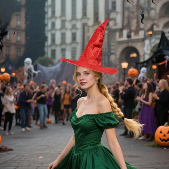 Velvet Witch Hat Sharp Corner Design Iron Wire Brim Role-Playing Themed Party Hat Halloween Costume Accessories