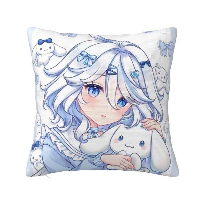 Custom Cinnamoroll Sanrio Cartoon Cushion Cover 45x45cm Yugui Dog Xina Cinnamon Dog Velvet Luxury Pillow for Car Sofa