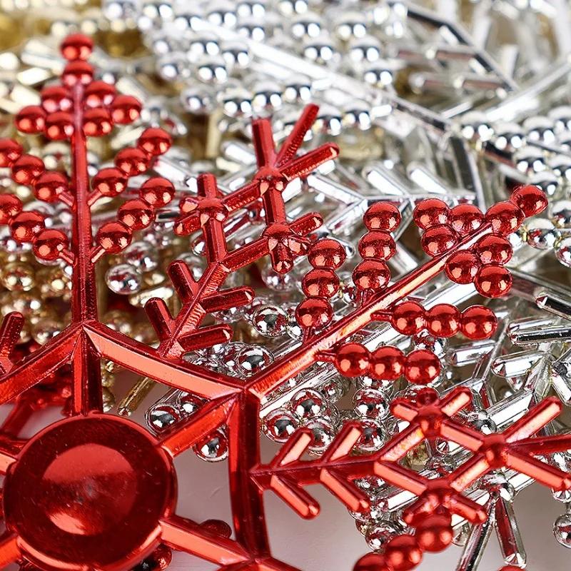 Christmas Tree Snowflake Pendant Electroplating Snowflakes Hanging Decoration Festival Party Add Atmosphere Decorative Pendants