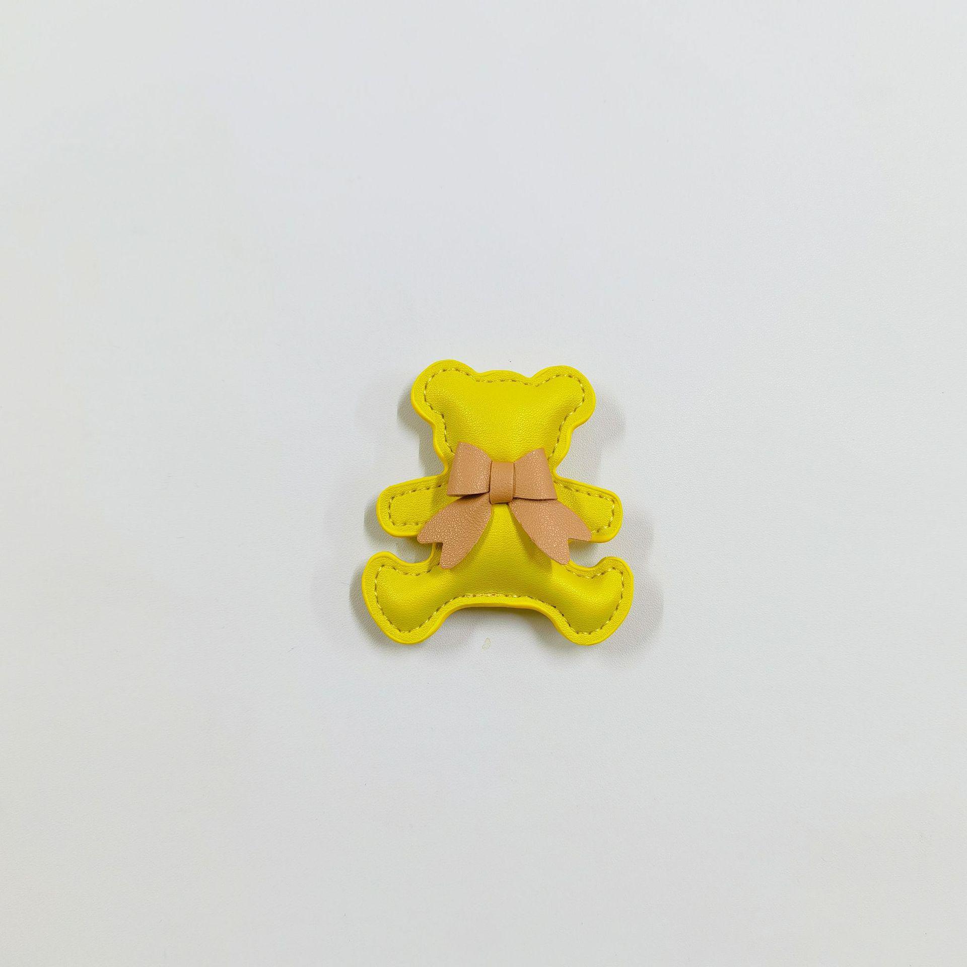 Exquisite Cartoon Bear Leather Bow Keychain Pendant