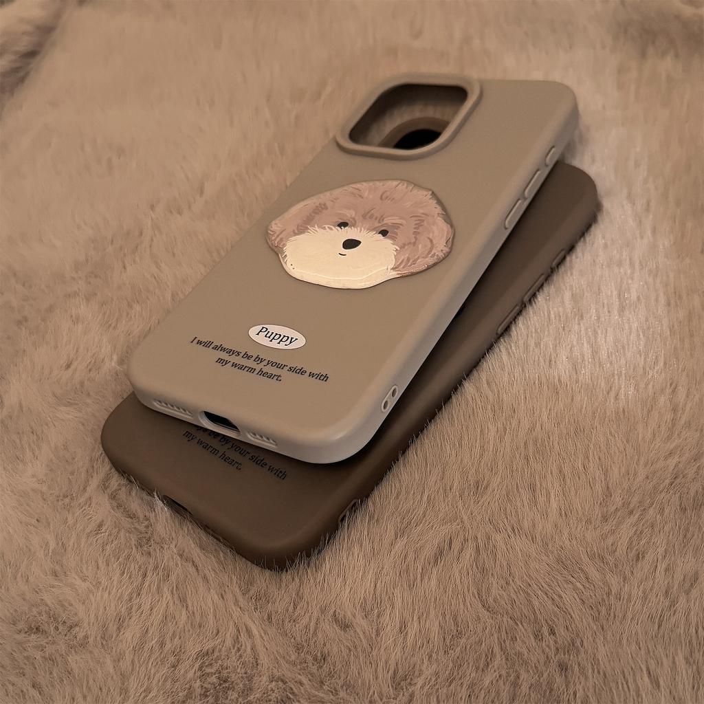 Suitable for Apple 16 phone case, 17 Pro Max, doodle puppy, iPhone 15, fun 3D, 13 cartoon, 12 silicone