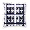 Greek Key Navy Blue Geometric Pillowcase Soft Polyester Cushion Cover Decor Trendy Pillow Case Cover Seater Zipper 18''