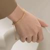 Minimalist Ball Semi-circle Bracelet for Women,Flat Cross Chain Stainless Steel Bracelets,Waterproof Jewelry Gift