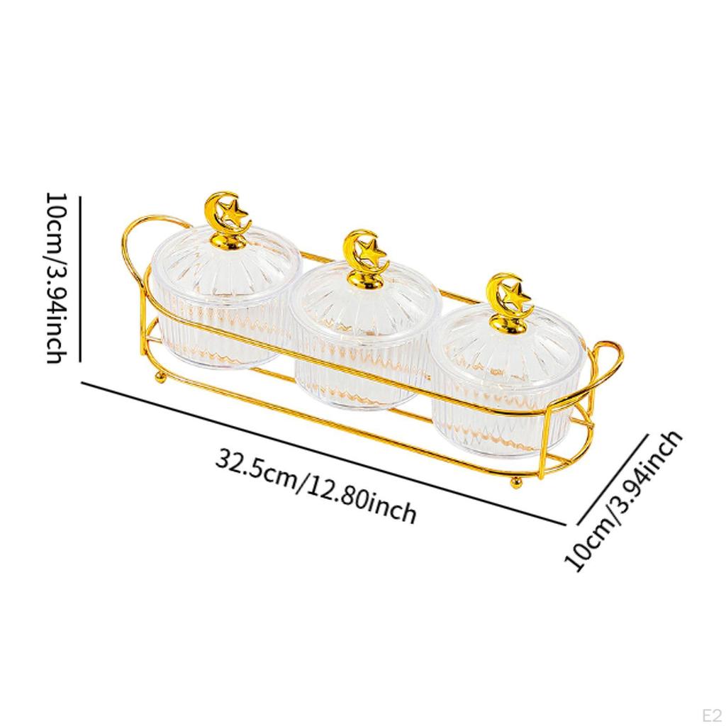 Servierplatte für Vorspeisen mit Deckel, unterteilte Schale für Leckereien im Wohnzimmer