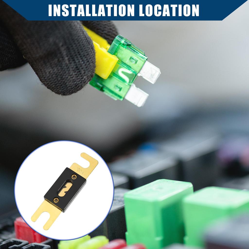 Hihaha Mini ANL Fuse 130A / Car Audio CD Fuse / Durable Plastic and Metal / Set of 2 Gold/Black