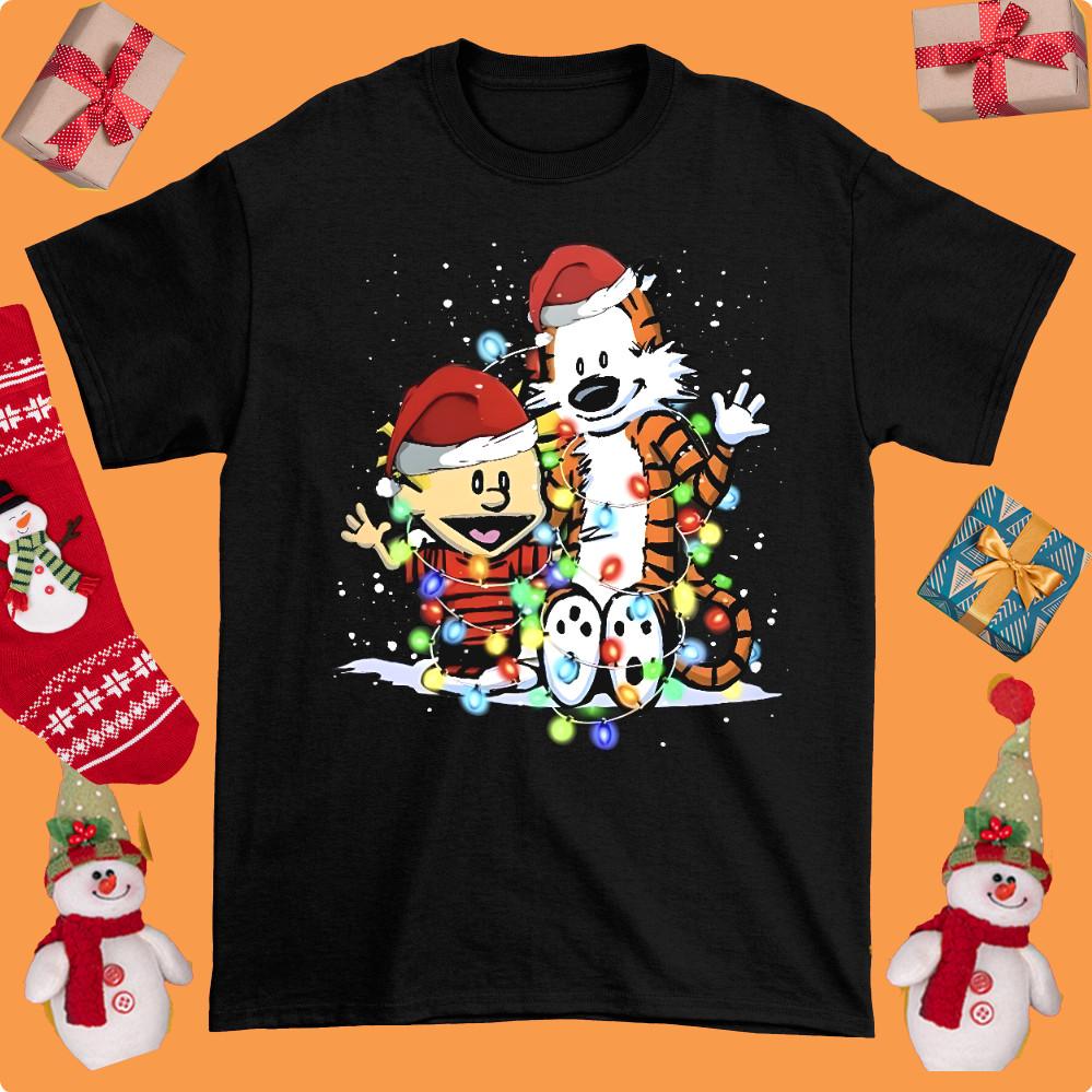 Calvin And Hobbes Merry Christmas T Shirt Cotton Gifl MEN FAN M