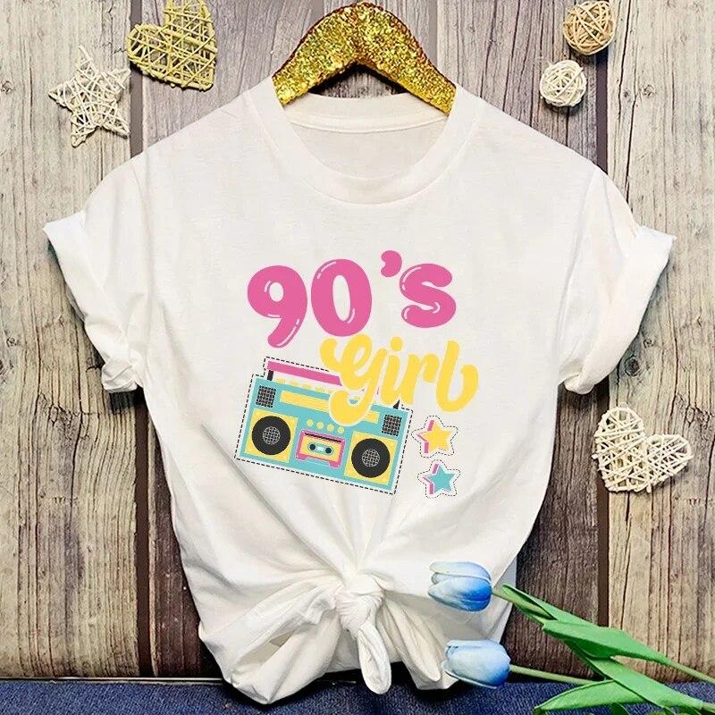 

Новые забавные футболки с принтом для девочек 90-х, модные женские футболки с коротким рукавом, крутые летние повседневные топы для девочек 90-х, FeUnisex, футболки L