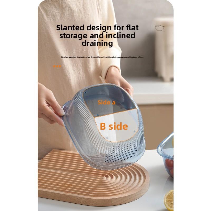 Large Capacity Drain Basket Drain Bowl Household Sink Vegetable Basin Kitchen Rice Washing Colander Fruit Plate