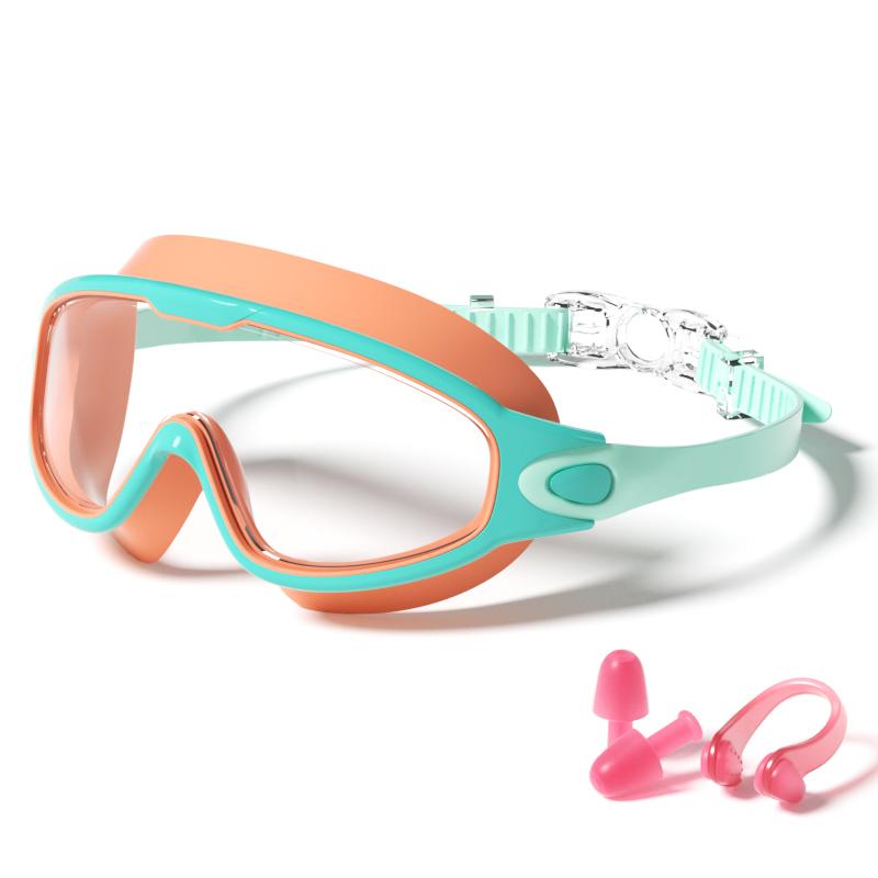 HD Anti-Fog Kids Swim Goggles Waterproof Anti-UV Wide View Swimming Goggles for Boys Girls Age 3-14
