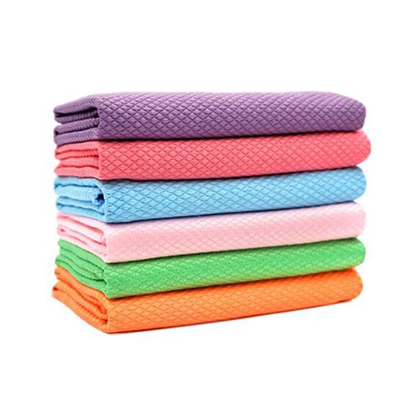 Household Cleaning Cloth Plain Fish Scale Rag Absorbent Cleaning Towel