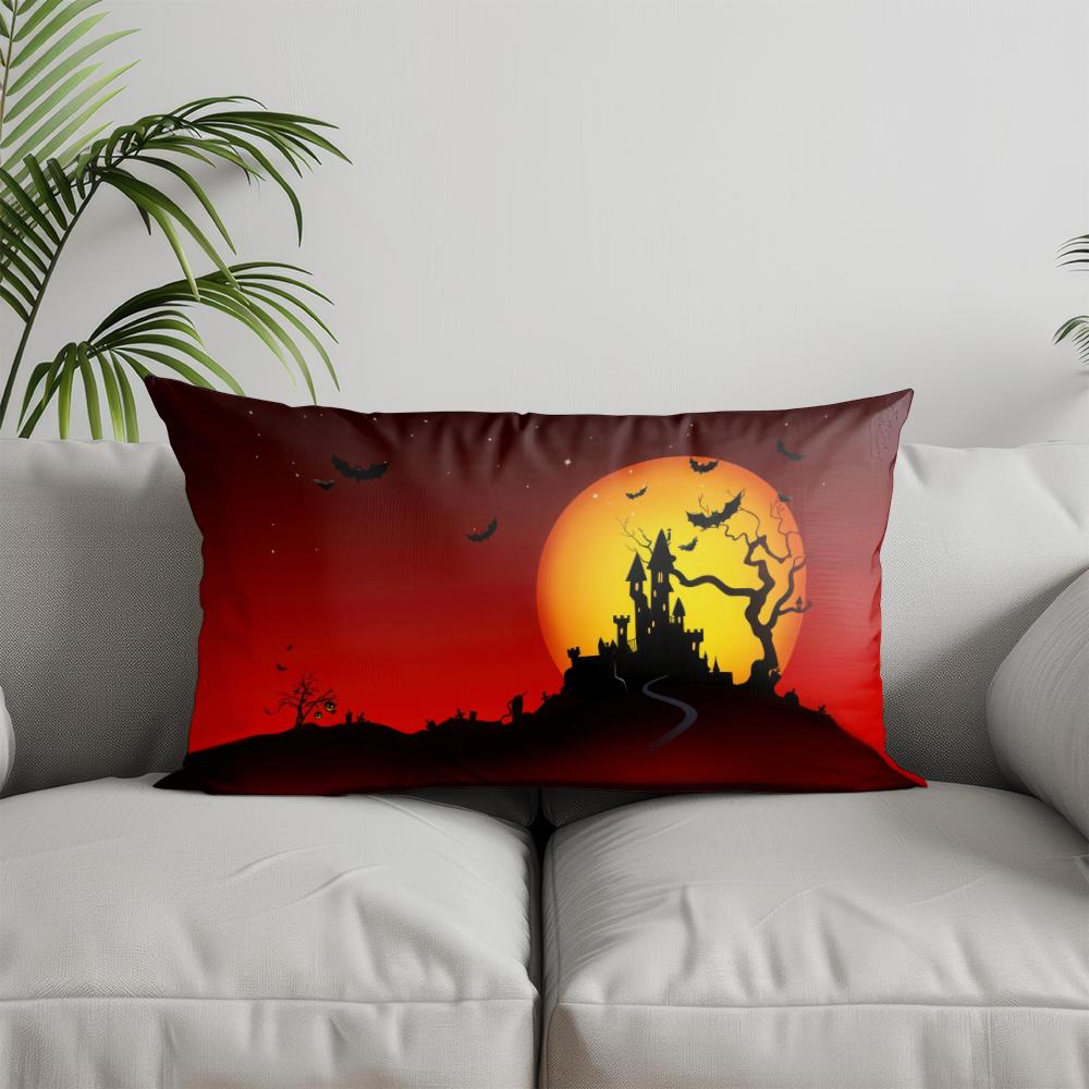 

Декор для дома Счастливого Хэллоуина Подушка Паутина Подходит для дивана Спальни Автомобиля Наволочка Подушка Прямоугольная Подушка для спины 30x50cm