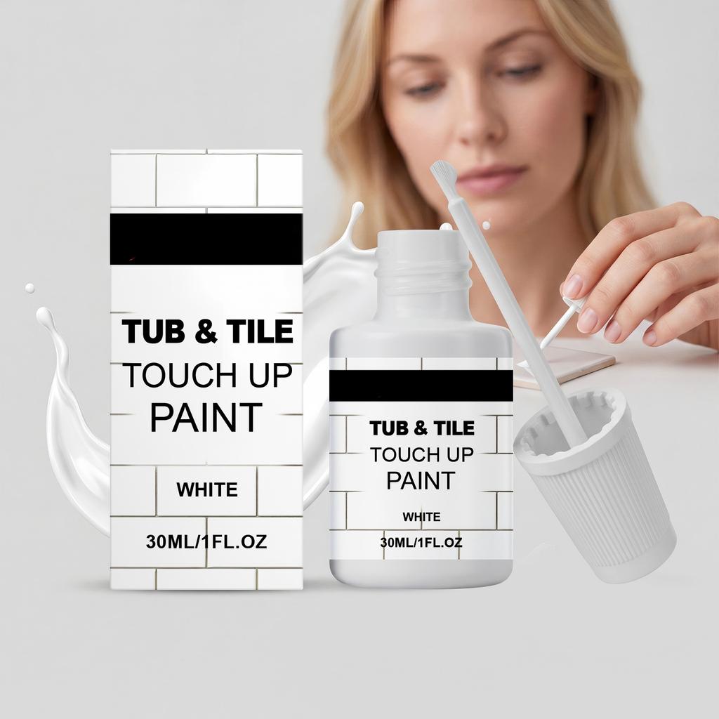 Multi Purpose Bathtub and Tile Repair Paint 30ml Surface Restoration Solution for Porcelain Ceramic Fiberglass Acrylic and Enamel Surfaces