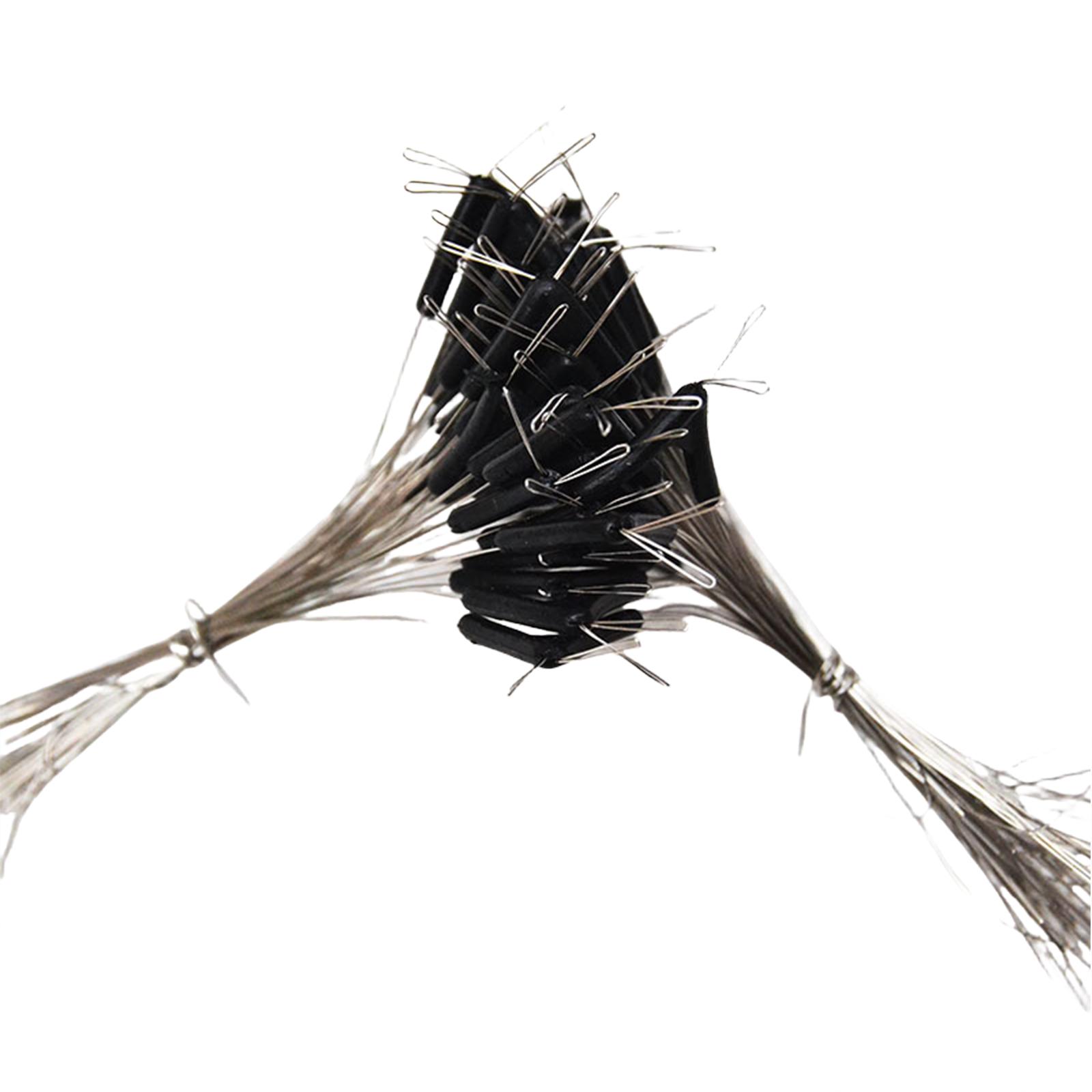 

100 шт. Устройство разветвления лески Рыболовные разветвители подлеска Восьмиобразные стопоры для лески Вертлюг для лески Инструмент для завязывания Рыболовный аксессуар