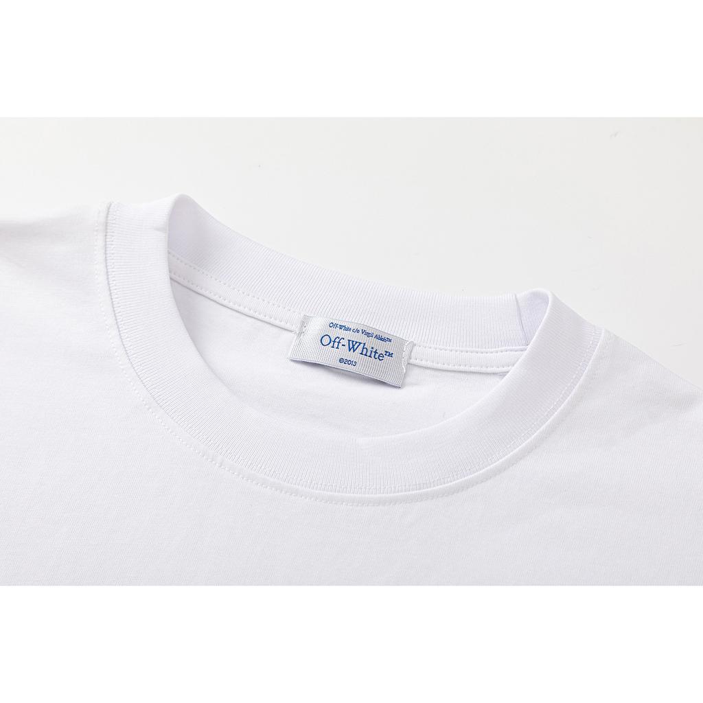 Off-White New Color Letter Arrow Pattern Round Neck Pullover Short Sleeved Men's and Women's T-shirts for Spring and Summer 2025