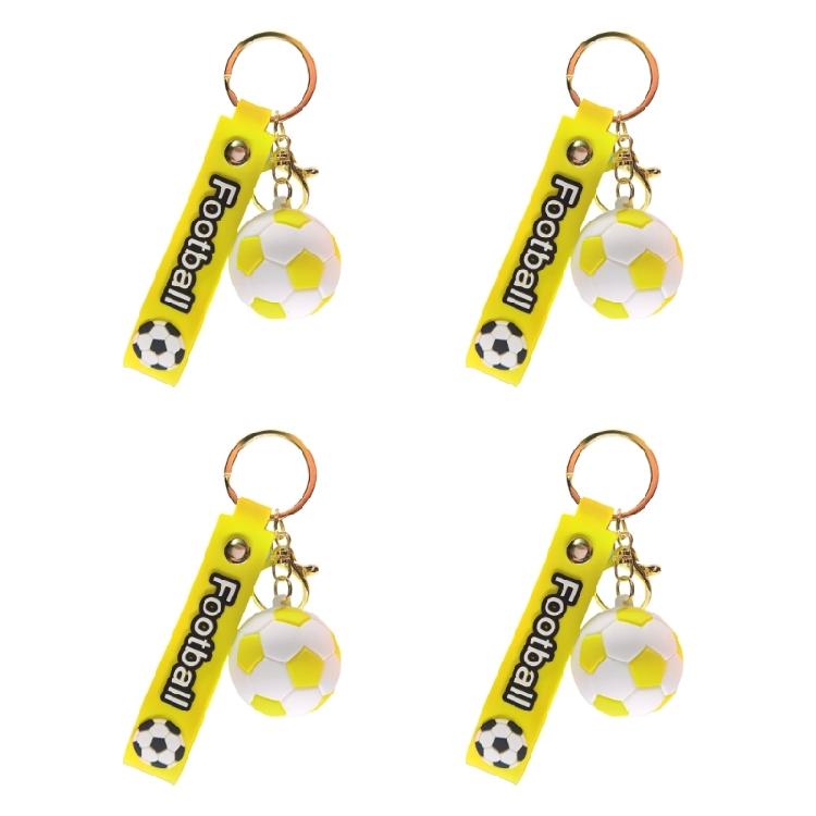 

4PCS Unique Football Key Rings Party Favors Keychain Pendant Decoration For Soccer Game And Fan Gatherings жёлтый
