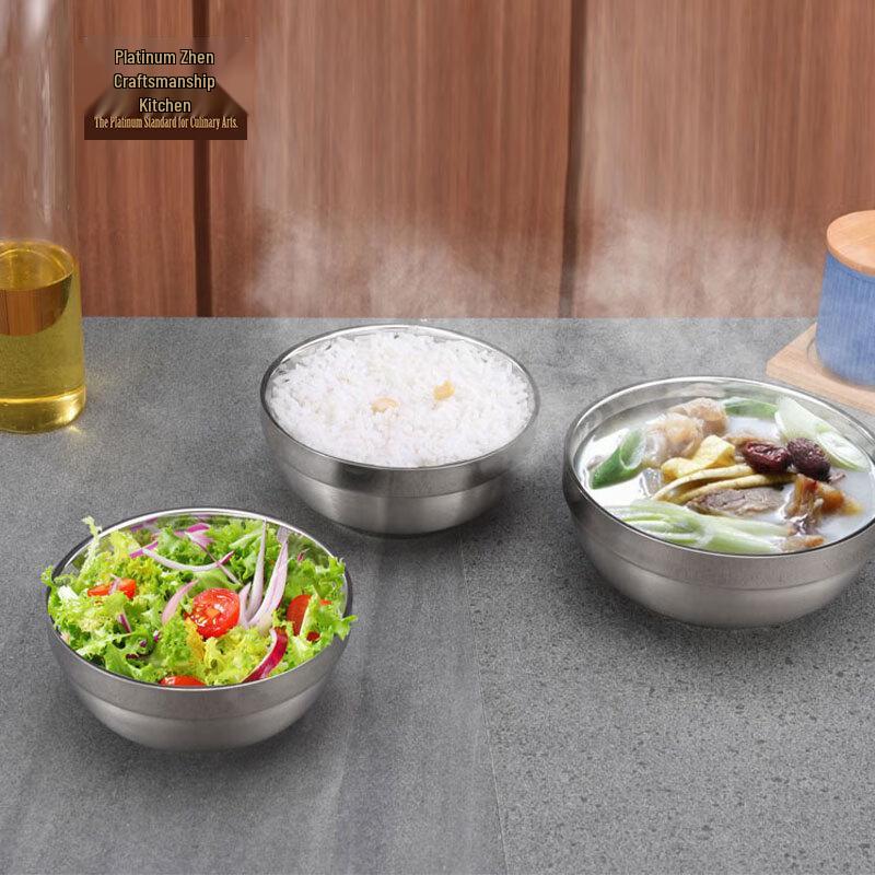 Platinum Chef 12cm 304 Double-Layer Stainless Steel Bowls (6-Pack)