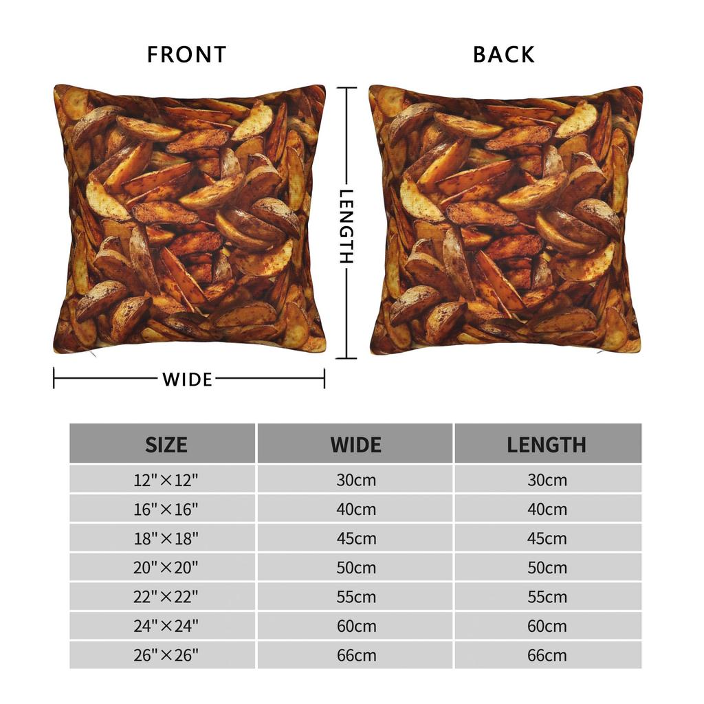 Steak Fries Seamless Pattern Pillow Cover Square Cushion Cover Cute Funny Pillow Case For Office Car Home Decor