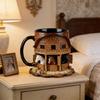 Artistic Equestrian Theme Drinking Cup Ceramic Coffee Mug With Flat 2D Print Horse Stable Pattern For Daily Use