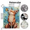 DIY Framed Pearl Painting Kit with Fox and Butterfly 5D Sparkling Bead Art Canvas Ready To Display Home Decor Relaxing Craft Gift Idea