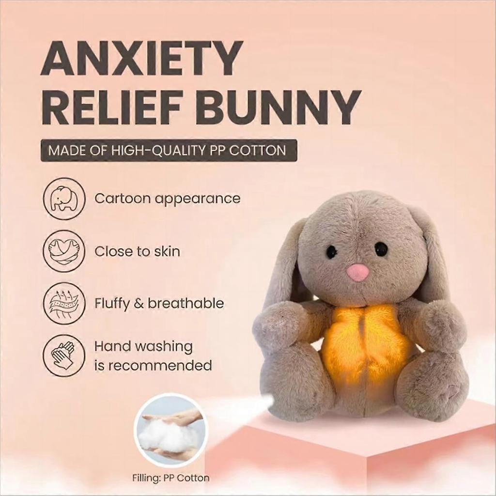 Baby Breathing Bunny Baby Soothing Bunny Plush Doll Toy Baby Kids Soothing Music Sleeping Companions Sound 2Pcs
