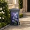 Realistic Flower Print Bin Art Floral Trash Can Stickers, Waterproof Self‑Adhesive Decals, Vintage Pattern Decor Weather Resistant Mailbox Adhesive