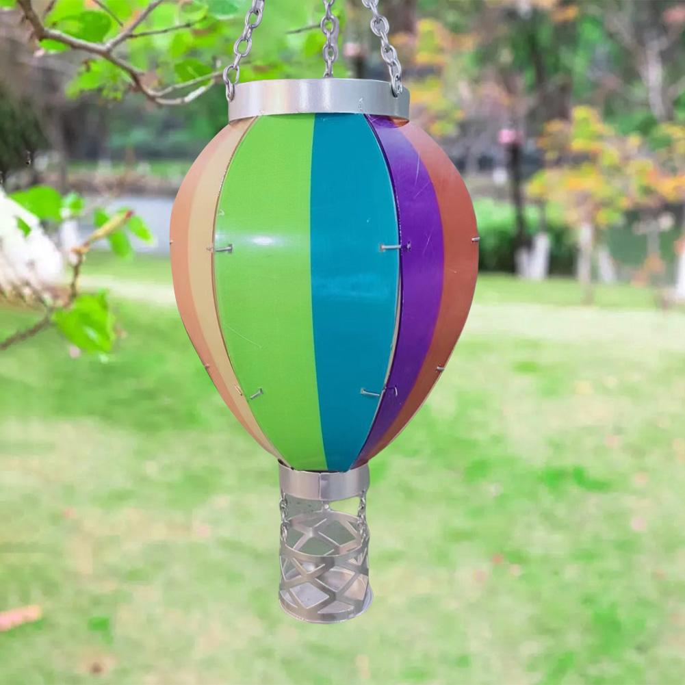 

Solar Powered Printed Glowing Lantern Acrylic Hanging Hot Air Balloon Lamp Anto-On Hanging Atmosphere Lantern for Holiday Party d