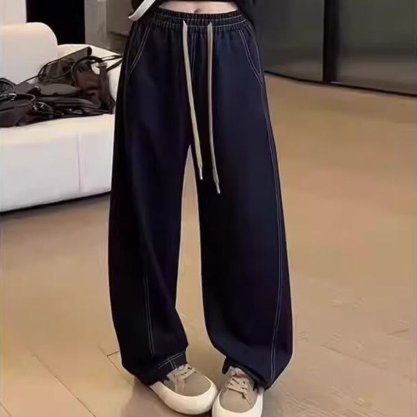 

Women s Plus Size Drawstring Wide Leg Jeans - Pear-Shaped, Petite Fit, Loose Scimitar Style for Spring & Autumn 2XL