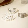 Accessories, geometric metal exaggerated bracelets, multi-layer pearl beaded bracelet set