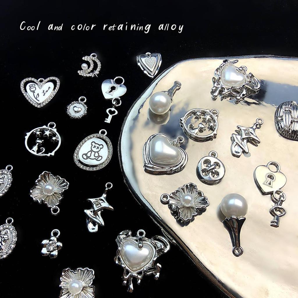 Cherry Moon Alloy Pendant Beaded Necklace & Bracelet DIY Kit