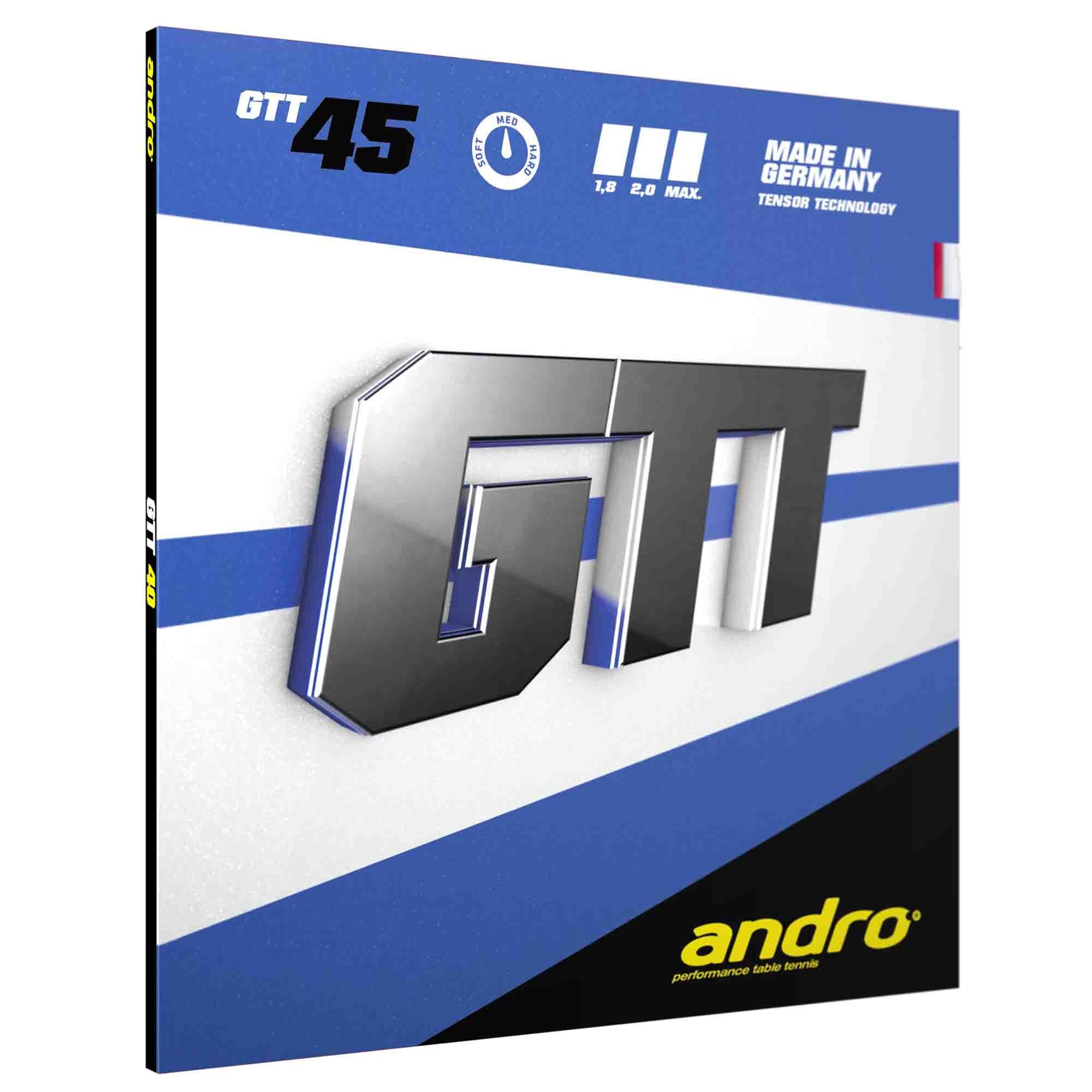 andro GTT45 Table Tennis Light Soft Back 112277 Rubber, Tension, Rubber, Red, 1.6mm,