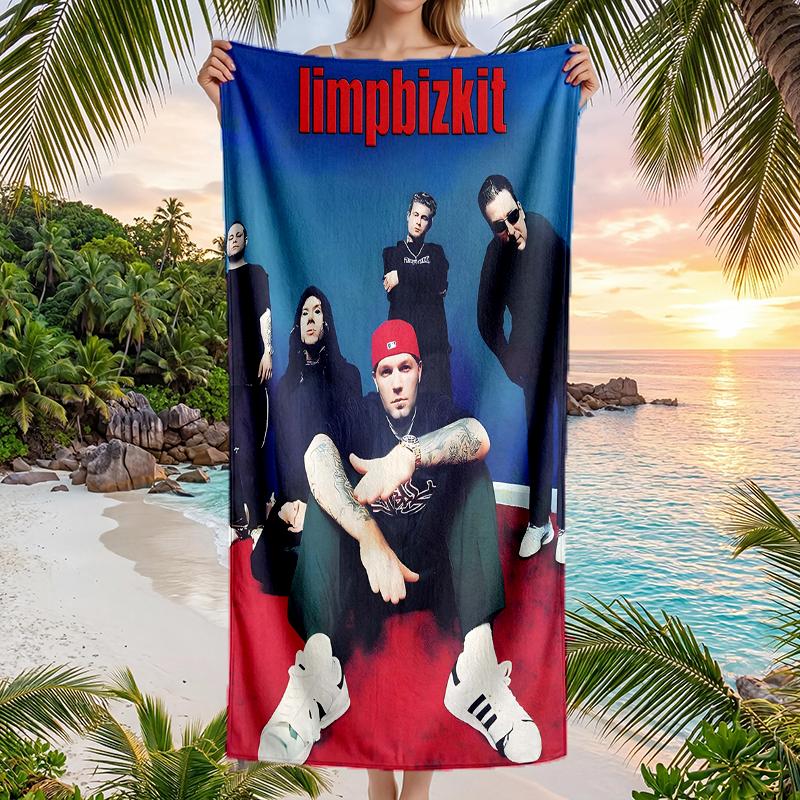 Limp Bizkit Fashion Beach Towel: Ideal for Summer Adventures Soft, absorbent and quick drying suitable for swimming and bathing