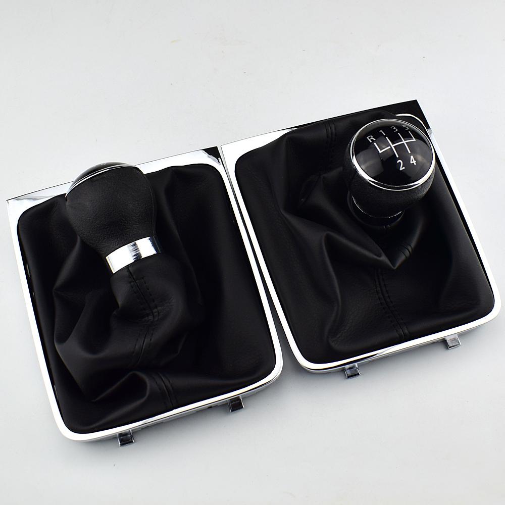5 6 Speed Gear Head Black Shift Knob Gear Knob Boot Gaiter Frame For Volkswagen VW Passat B6