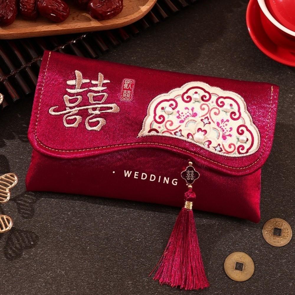 Embroidery Chinese Wedding Red Envelope New Year Money Bag  Wedding Party Supplies