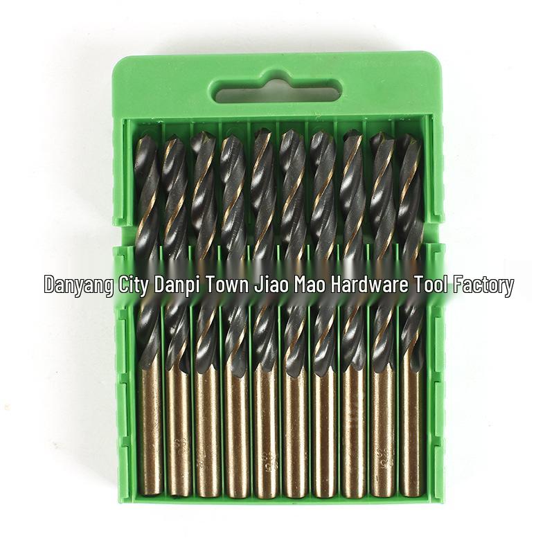 Black & Yellow Extended Straight Shank Twist Drill Bit for Metal & Stainless Steel