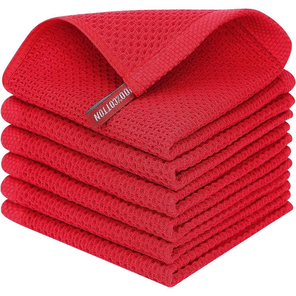 Pure Cotton Waffle Towel - Quick-Dry, Absorbent, Non-Stick Kitchen Cloth