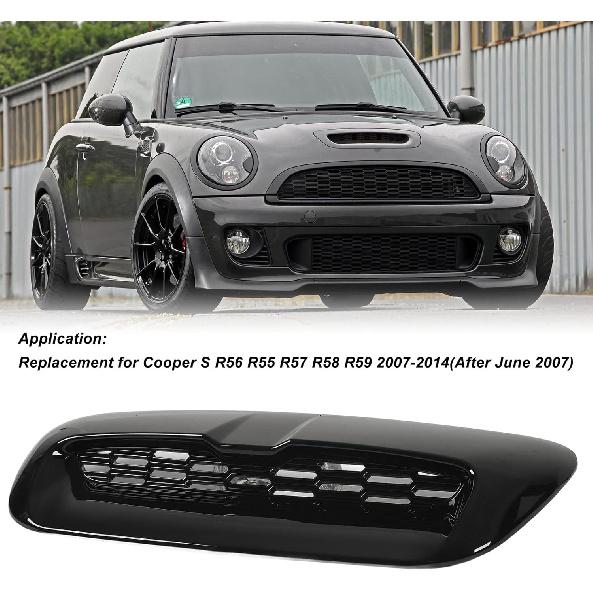 2PCS Front Engine Hood Vent Trim, Engine Hood Bonnet Trim Air Outlet Cover Replacement For S R56 R55 R57 R58 R59