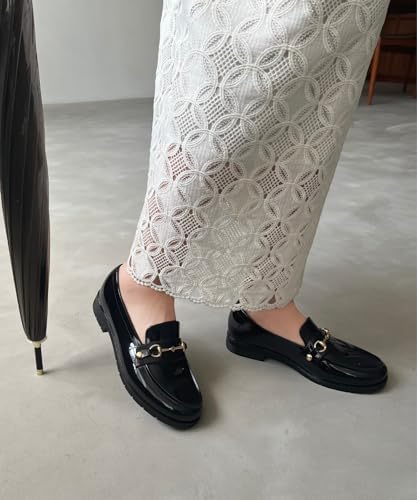 Bit Motif PVC Rain Loafers/Women's R-1021BLACK36