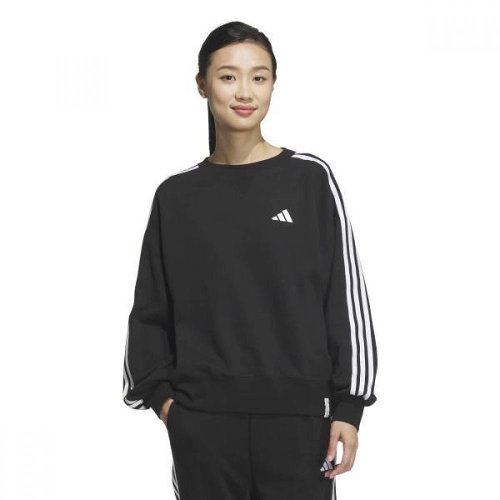AdidaS Women S eSSential pluS 3 StripeS Crew SweatShirt
