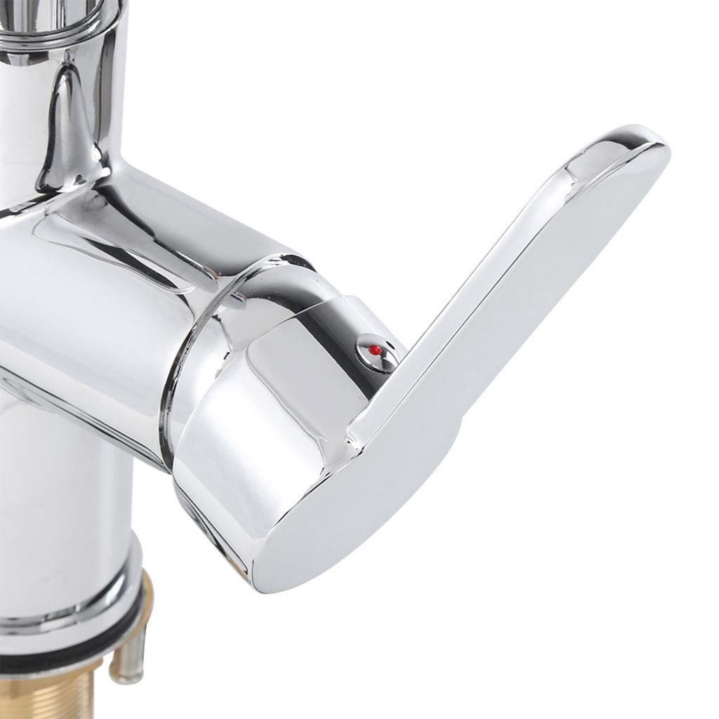 G1Celsius2 Modern 3 In 1 Filter Purifier Kitchen Faucet Double Handle PullOut Sink Hot Cold Water Tap(Electroplated )