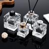 Square Glass Aromatherapy Diffuser Bottle - Simple Transparent Design for Home Décor