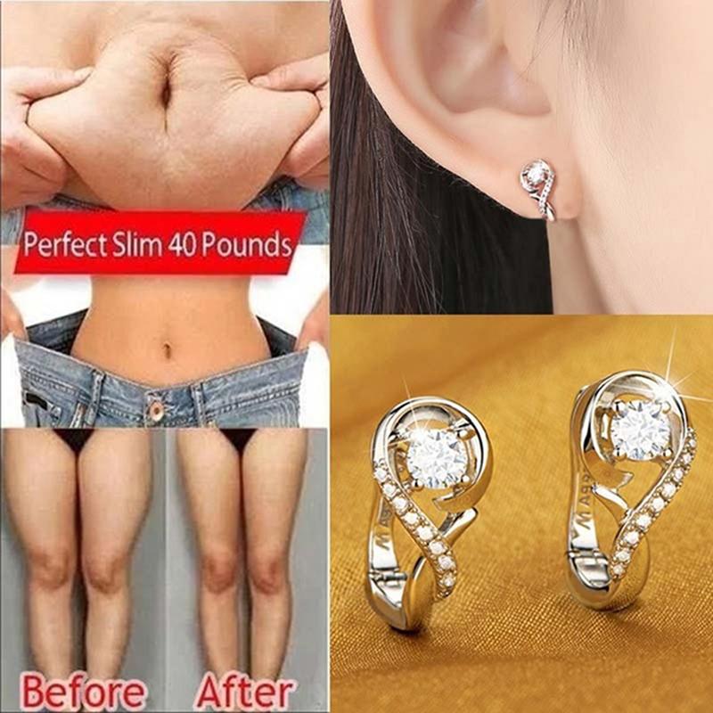 1 Pair Earrings Slimming Stud Health Earring Weight Loss Magnetic Jewelry