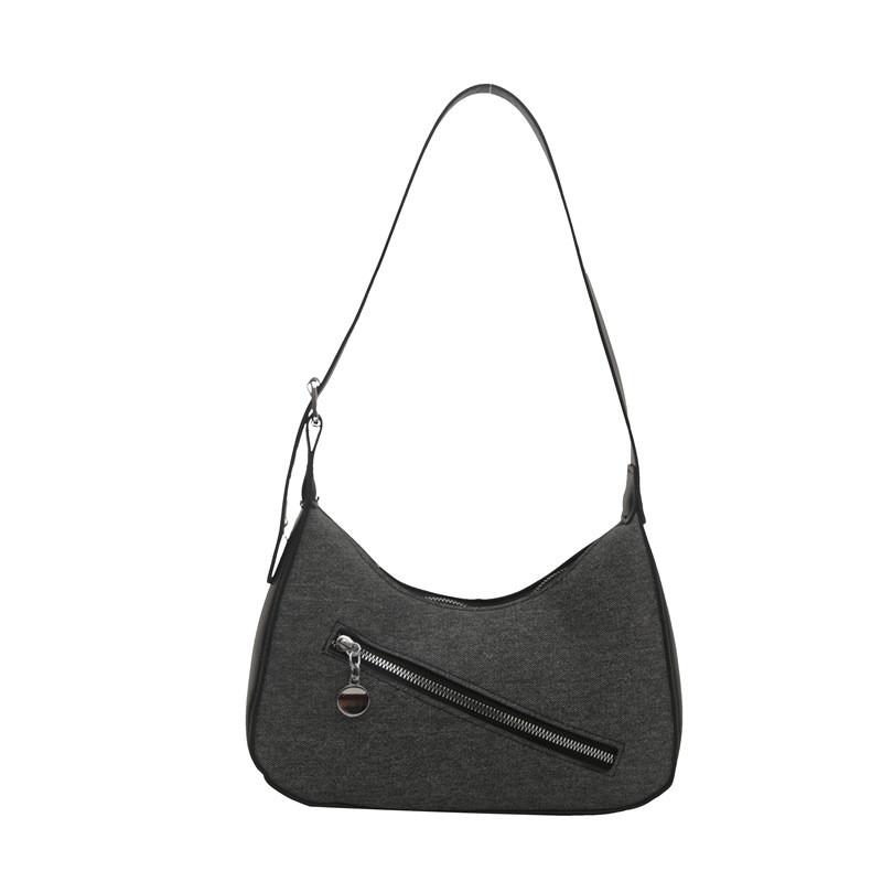 Stylish Korean-inspired Casual Moon Bag In Black Blue Brown Lake Blue And Cream For Trendy Street Fashion